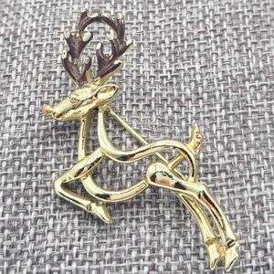 Beatrix BJ Vintage 60's Silver Tone Reindeer Brooch